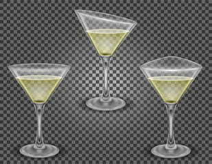 martini cocktail alcoholic drink glass vector illustration