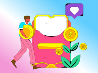 Sign in people flat vector concept operation hand drawn illustration
