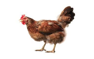 Isolated image of chicken in a white background - clipping path.