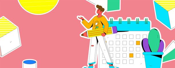 Sign in people flat vector concept operation hand drawn illustration
