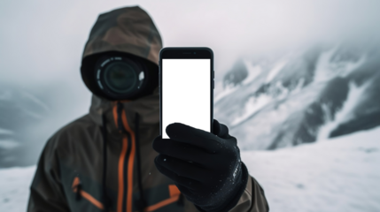 Blank screen mockup mobile phone. Generative ai.