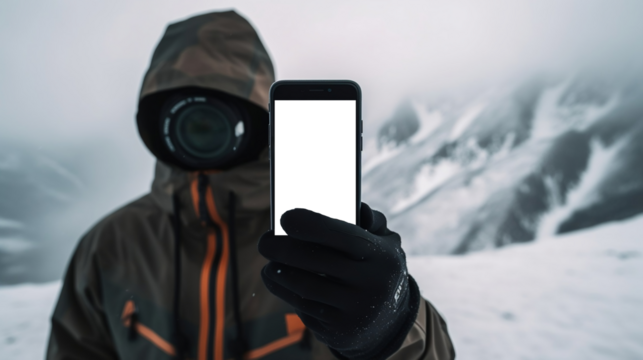 Blank screen mockup mobile phone. Generative ai.