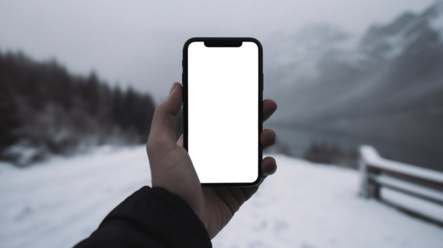 Blank screen mockup mobile phone. Generative ai. - Powered by Adobe