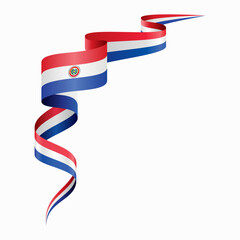 Paraguayan flag wavy abstract background. Vector illustration.