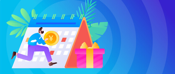 Sign in people flat vector concept operation hand drawn illustration
