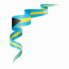 Bahamian flag wavy abstract background. Vector illustration.