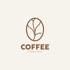Coffee Logo, Coffee Tree Design, Cafe Drink Vector, Icon Brand Illustration Symbol