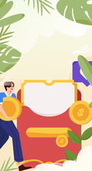 Sign in people flat vector concept operation hand drawn illustration
