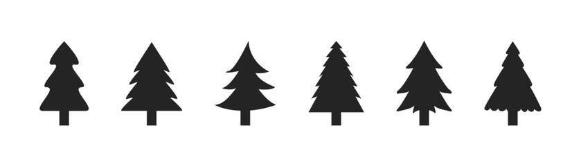 Trees set. Forest trees Icon.