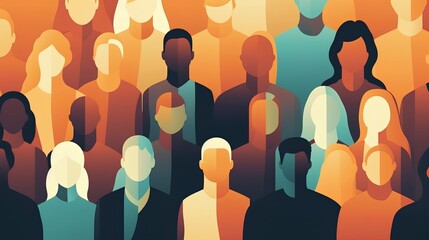 Diverse community coming together in unity and togetherness. Colorful illustration of diversity, inclusion, equality, and representation. Beauty of a multicultural, multiracial society. Generative AI