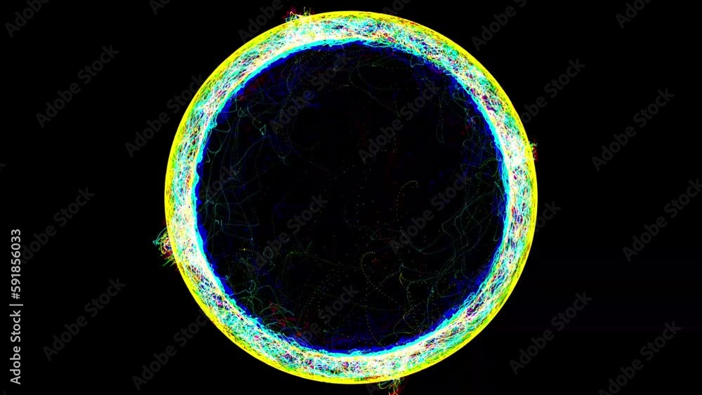 Poster blazing ring of fire rotates on a black background. fiery flames and sparks emitting from a circle r