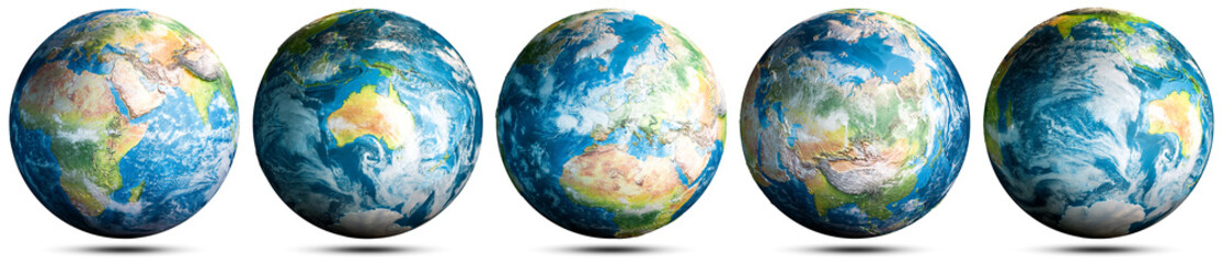 Earth globe map set - obrazy, fototapety, plakaty