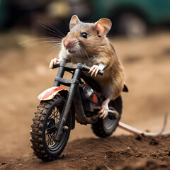 Mouse on a motorbike generative AI