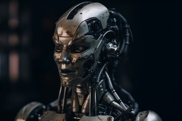 machine similar to a human, artificial intelligence robot humanoid android. Generative AI