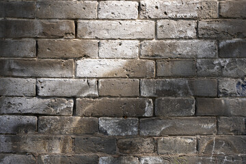 Closeup shot of a brick wall textured background