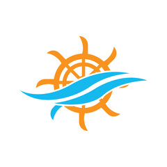 Waterwheel icon,logo illustration design template.