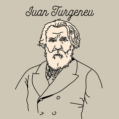 Ivan Turgenev was a Russian realist writer, poet, essayist, playwright, prose writer and translator. One of the classics of Russian literature. Vector