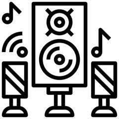 speaker line icon,linear,outline,graphic,illustration