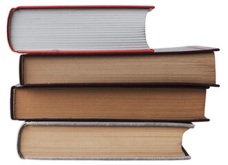 Stack of books. Tail edges of the book.