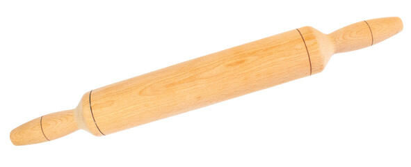 Wooden rolling pin on a transparent background