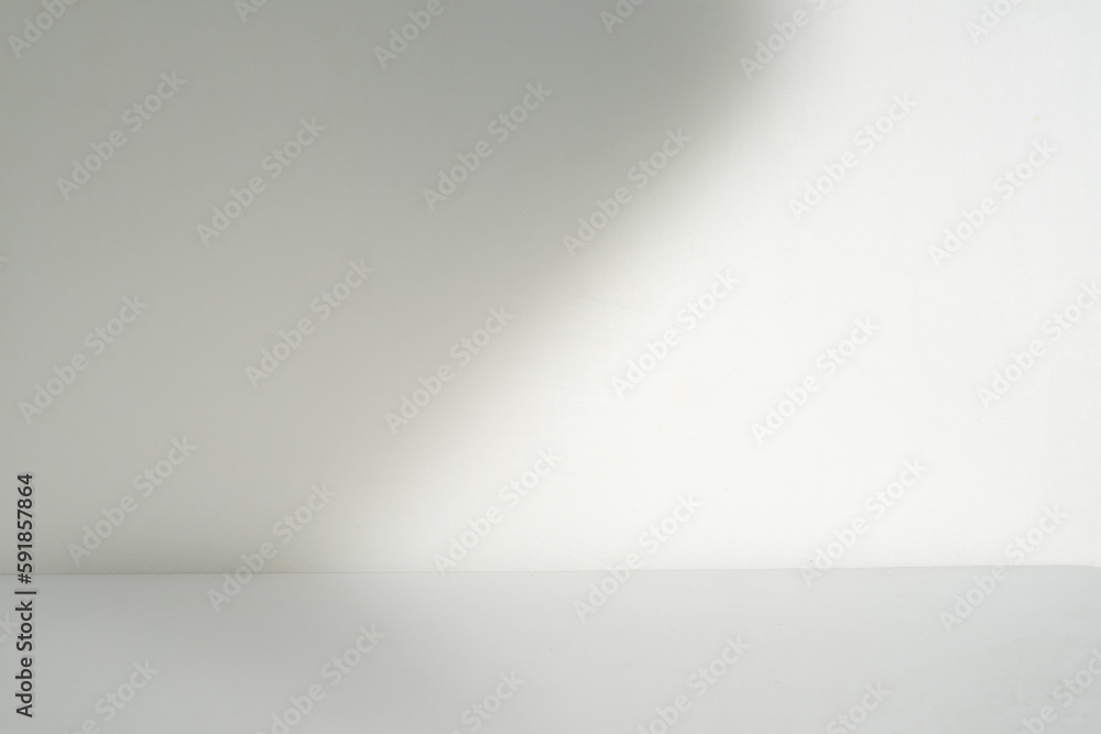 Poster empty white room with wall for product placement template