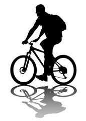 Fototapeta na wymiar Sport people whit bike on white background