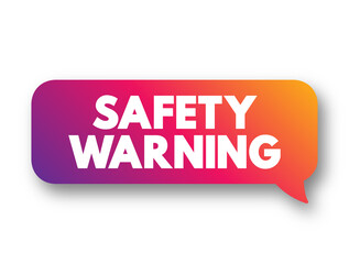 Fototapeta premium Safety Warning - indicates a potentially hazardous situation, which, if not avoided, could result in death or serious injury, text concept background