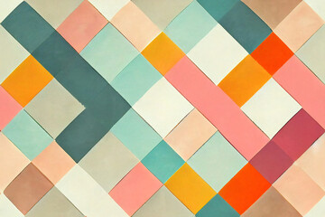 Background in 60s, 70s, 80s style. Wallpaper or poster blank. Geometric pattern