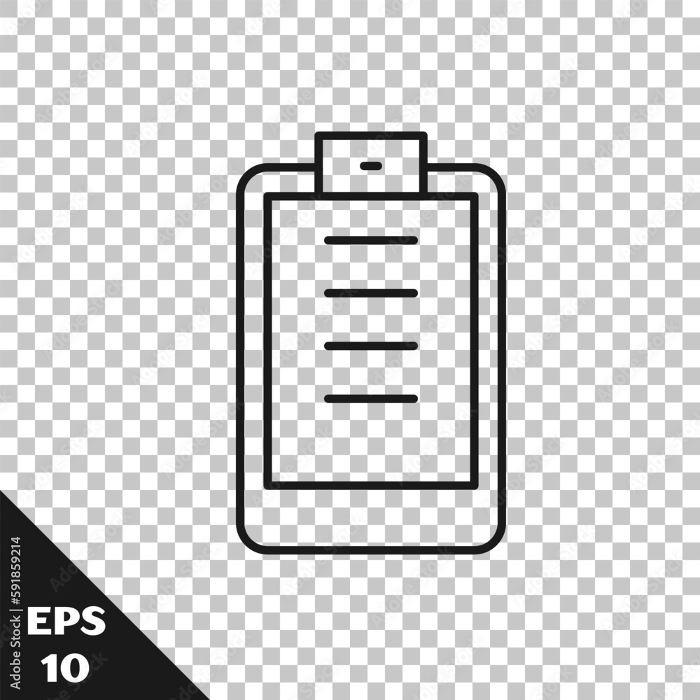 Aufkleber black line clipboard with checklist icon isolated on transparent background. control list symbol. su