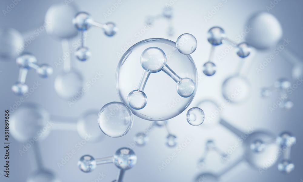 Canvas Prints science background with molecule or atom, abstract structure for science or medical background, 3d i