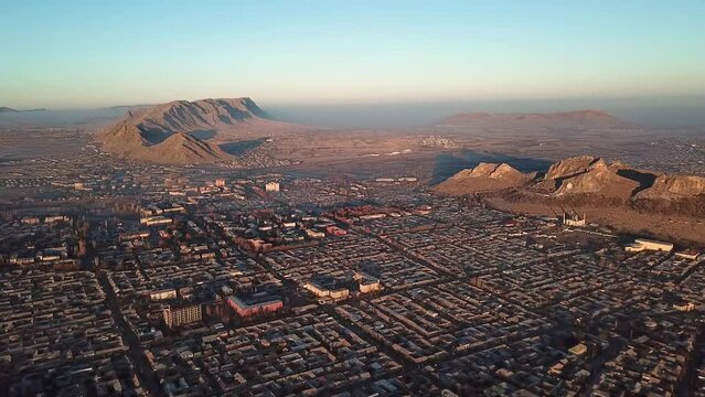 Aerial view of Osh city