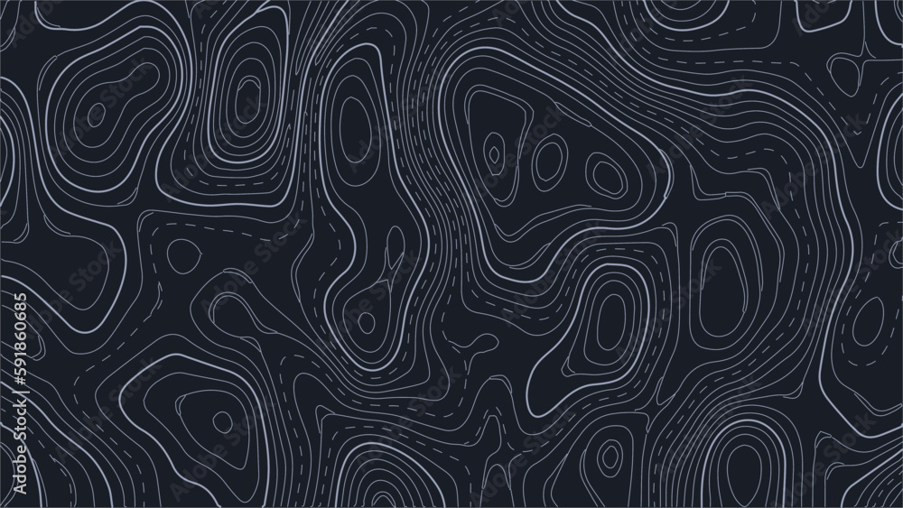 Poster stylized topographic map outline height in lines and contours. the concept of a conditional geograph