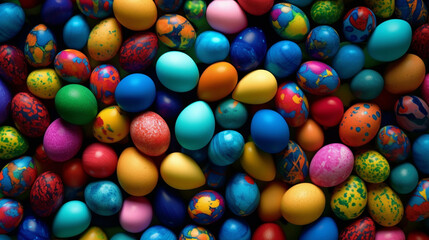 Fototapeta na wymiar colorful chocolate eggs, generative ai