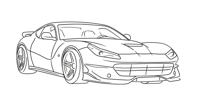Sports car, modern design roadster. Vector illustration isolated on white background