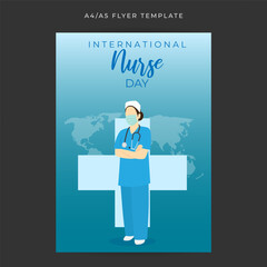 Vector illustration of International Nurses Day social media story feed mockup template