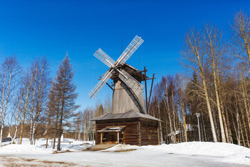 Windmill in Malye Korely, Arkhangelsk region, Russia