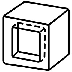 3d model outline icon