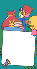 Festive Shopping E-Commerce Online Shopping People Flat Vector Concept Operation Hand Drawn Illustration
