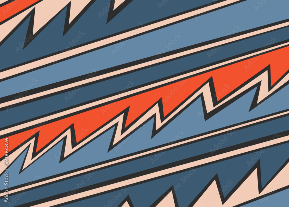 Poster abstract background with colorful triangular zigzag line pattern