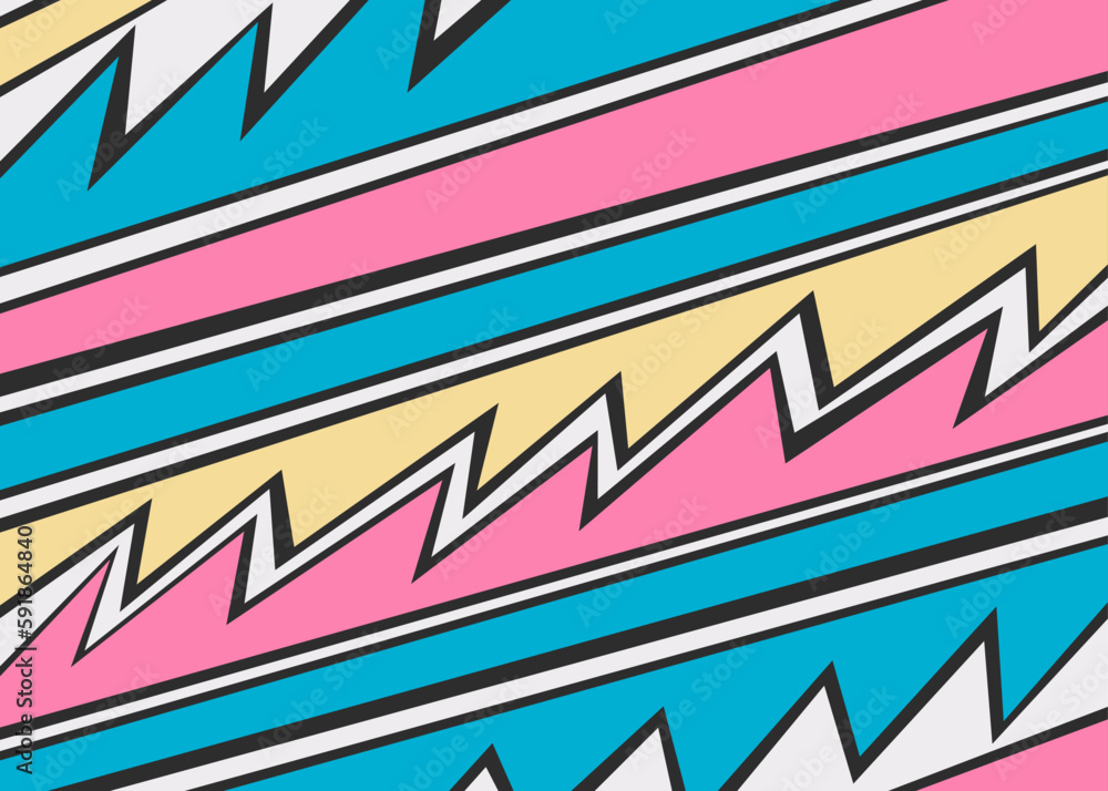 Poster abstract background with colorful triangular zigzag line pattern