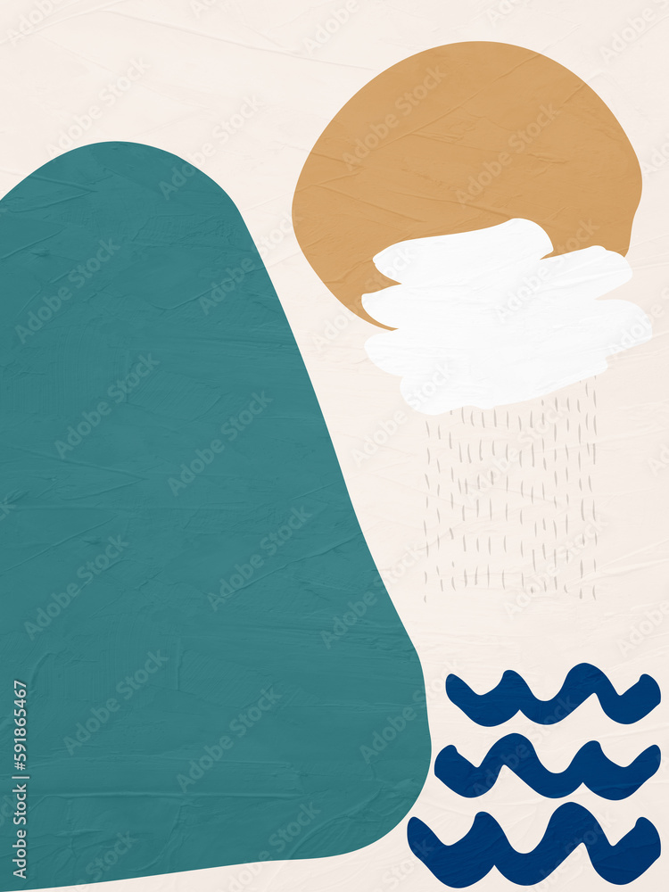Poster abstract art of geometric shapes with colorful texture.