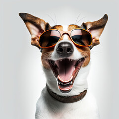 ai generated illustration dog wearing sunglasses