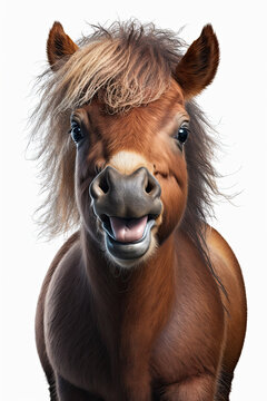 AI generated  illustration of happy smiling pony