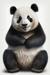 AI generated  illustration of cute happy smiling panda