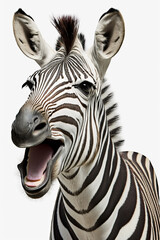 AI generated  illustration of cute happy smiling zebra