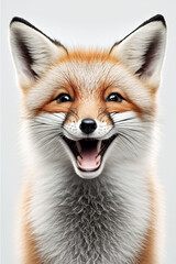 Fototapeta premium AI generated illustration of happy smiling fox