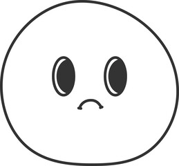 Groovy Contour Sad Face