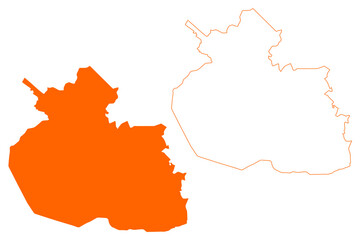 Obraz premium Boxtel Town and municipality (Kingdom of the Netherlands, Holland, North Brabant or Noord-Brabant province) map vector illustration, scribble sketch map