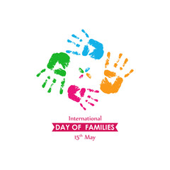 Vector illustration for International Day of Families 15 May social media story feed mockup template post