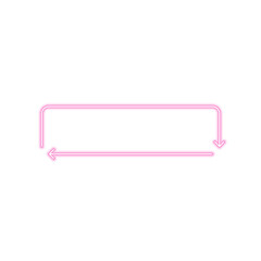 Pink Rounded Rectangle Neon Arrow Cute Hand Drawn